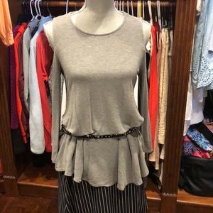 Grey knit long shirt